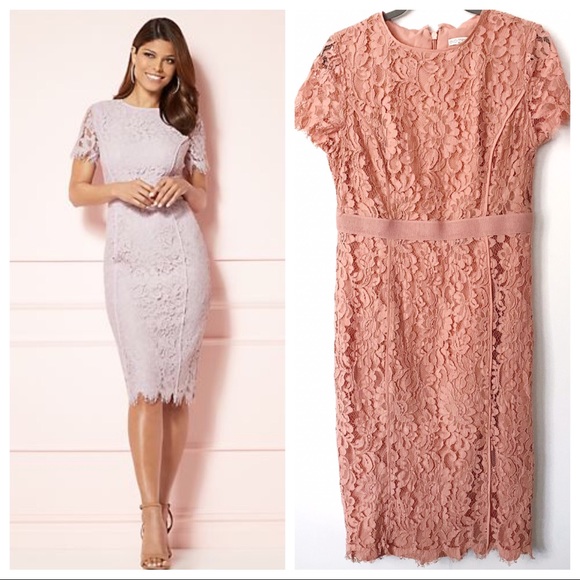 eva mendes romina lace sheath dress
